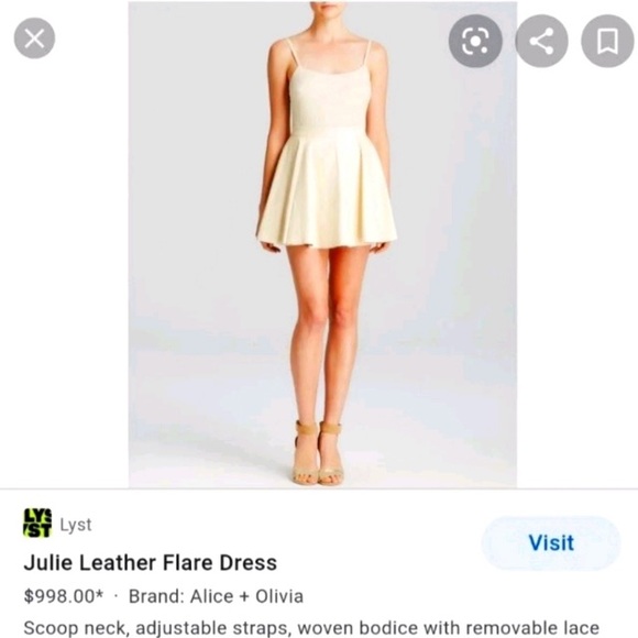 Alice + Olivia Leather Flare mini Dress - Picture 5 of 12